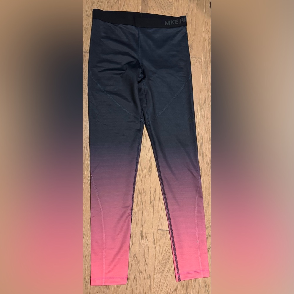Nike heatgear Leggings - Navy to Pink Ombre